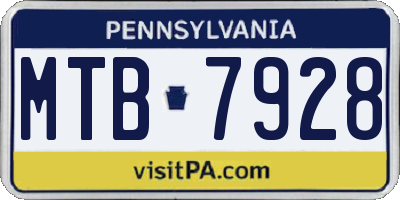 PA license plate MTB7928