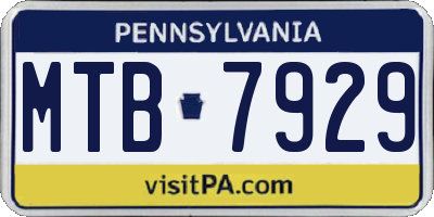PA license plate MTB7929