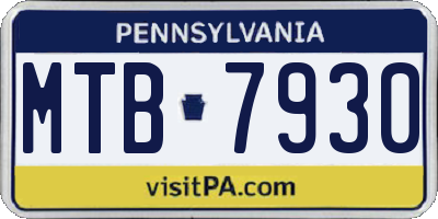 PA license plate MTB7930