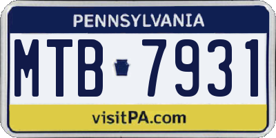 PA license plate MTB7931