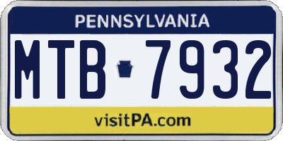 PA license plate MTB7932