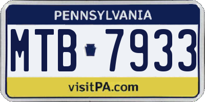 PA license plate MTB7933