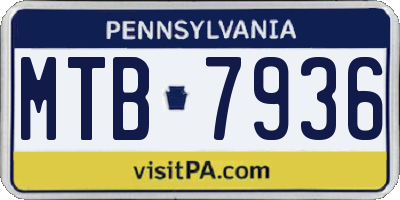 PA license plate MTB7936