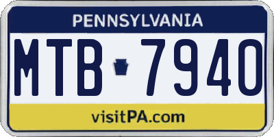 PA license plate MTB7940