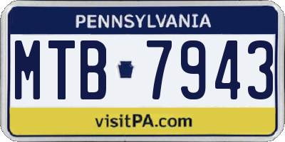 PA license plate MTB7943