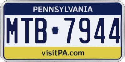 PA license plate MTB7944