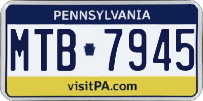 PA license plate MTB7945