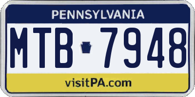 PA license plate MTB7948