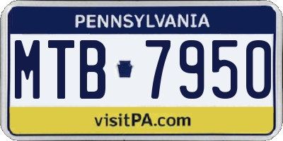 PA license plate MTB7950