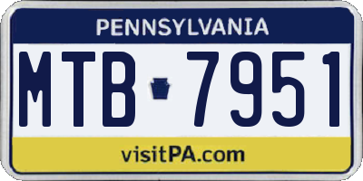 PA license plate MTB7951
