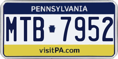 PA license plate MTB7952