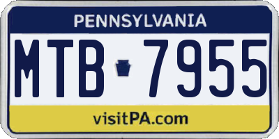 PA license plate MTB7955