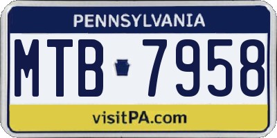 PA license plate MTB7958