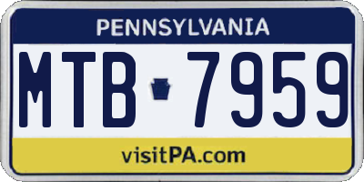 PA license plate MTB7959