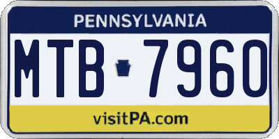 PA license plate MTB7960