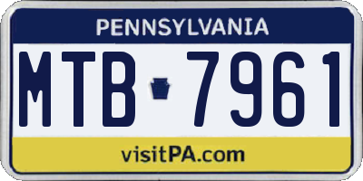 PA license plate MTB7961