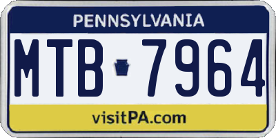 PA license plate MTB7964