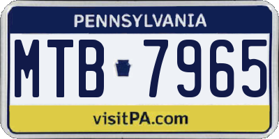 PA license plate MTB7965