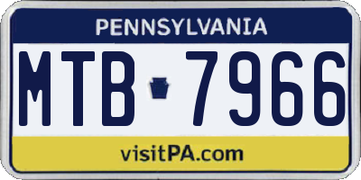 PA license plate MTB7966