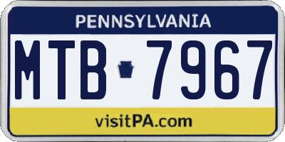 PA license plate MTB7967