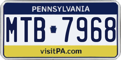 PA license plate MTB7968