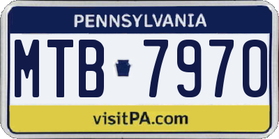 PA license plate MTB7970