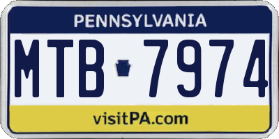 PA license plate MTB7974
