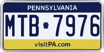 PA license plate MTB7976