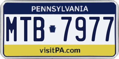 PA license plate MTB7977