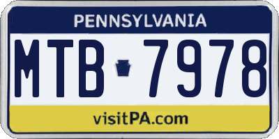PA license plate MTB7978