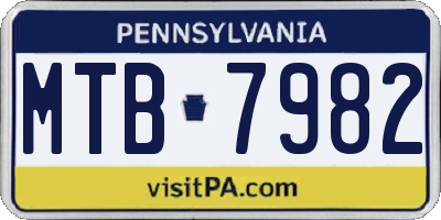 PA license plate MTB7982