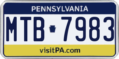 PA license plate MTB7983