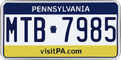 PA license plate MTB7985
