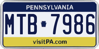 PA license plate MTB7986