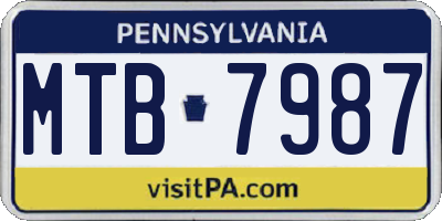 PA license plate MTB7987