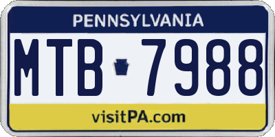 PA license plate MTB7988
