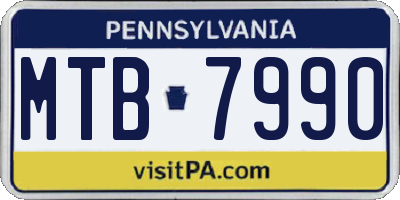 PA license plate MTB7990