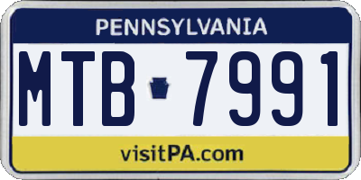 PA license plate MTB7991