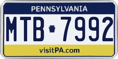 PA license plate MTB7992