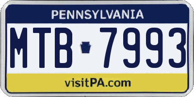 PA license plate MTB7993