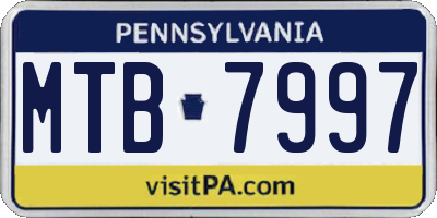 PA license plate MTB7997