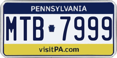 PA license plate MTB7999