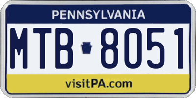 PA license plate MTB8051