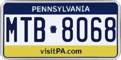 PA license plate MTB8068