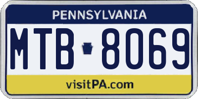 PA license plate MTB8069