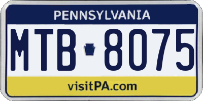 PA license plate MTB8075