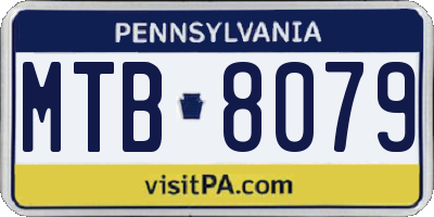 PA license plate MTB8079