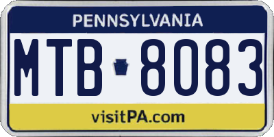 PA license plate MTB8083