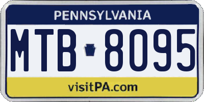 PA license plate MTB8095