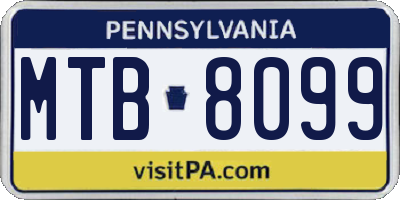 PA license plate MTB8099